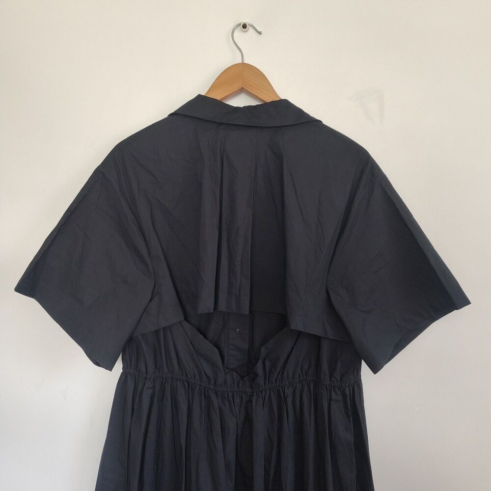 New Banana Republic Dress Size‎ XL Open Back Poplin Midi Shirtdress Fit & Flare - Picture 9 of 16